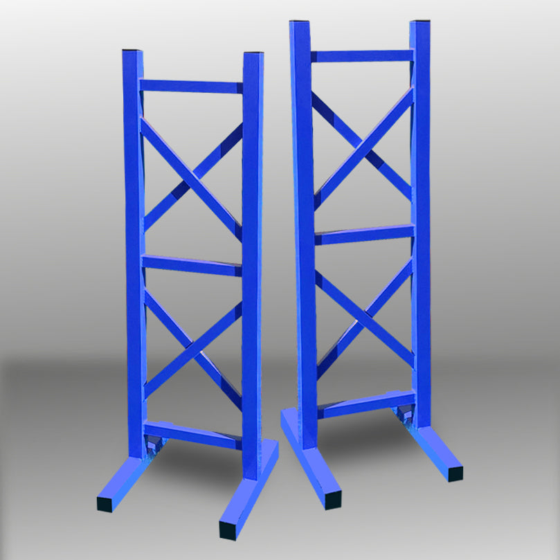Aluminium Double Standards "Double Cross" (2) Blue Aluminium Horse Jumps / Hindernisse