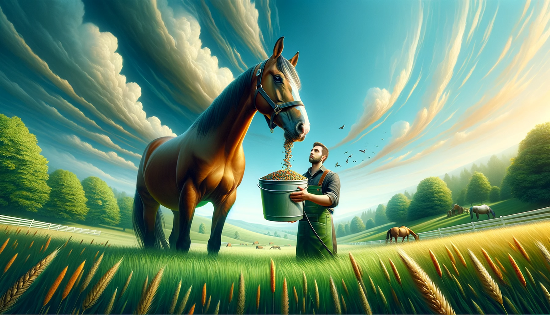 A man feeding a horse