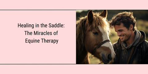 guy smiling next to a horse being happy