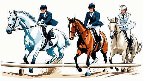 3 riders with horses racing