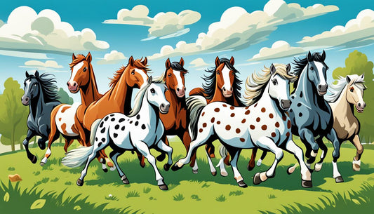 a bunch of different horses in the wild