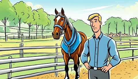 Guy with a horse on a ranch