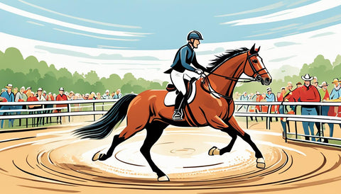 horse and rider warming up