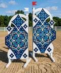 Blue Mosaic Show Jump Stands (2) Aluminium Horse Jumps / Hindernisse