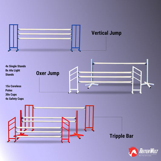 Alu Jumps Training Package  - 6 Aluminium Horse Training Jumps with Poles