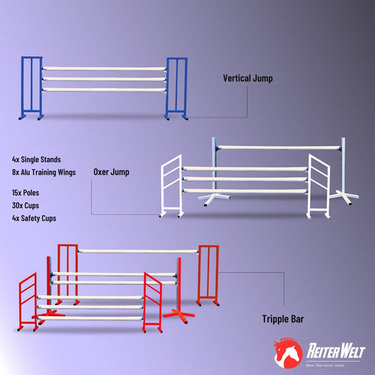 Alu-Hindernisse Trainingspaket - 6 Aluminium-Trainingshindernisse mit Stangen