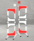 Classic 1 Show Jump Stands (2) Red Aluminium Horse Jumps / Hindernisse